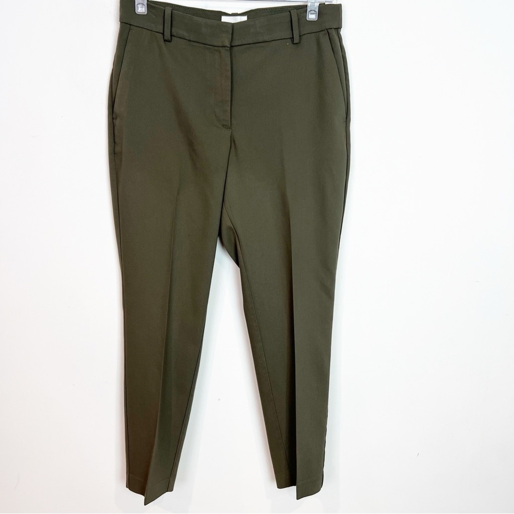 H&M MUSHROOM BROWN TAPERED LEG FLAT FRONT PANTS WOMENS SZ 10